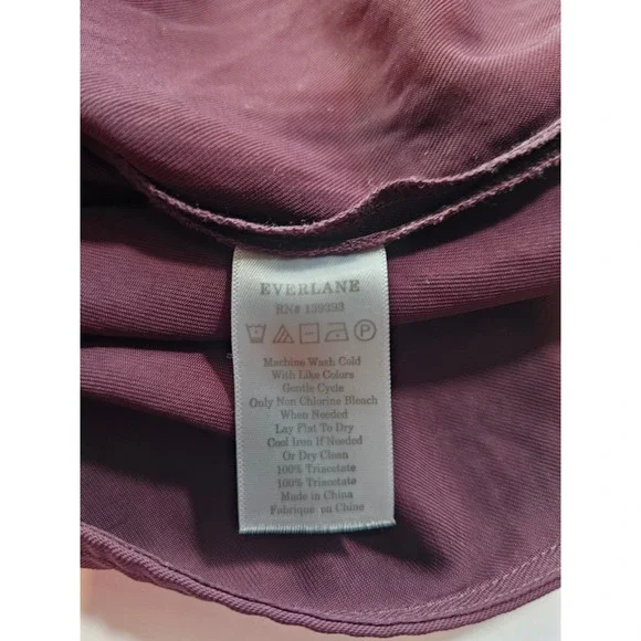 Everlane Wrap Dress Women 00 Burgundy Japanese GoWeave Sleeveless Midi V-Neck - Picture 6 of 6